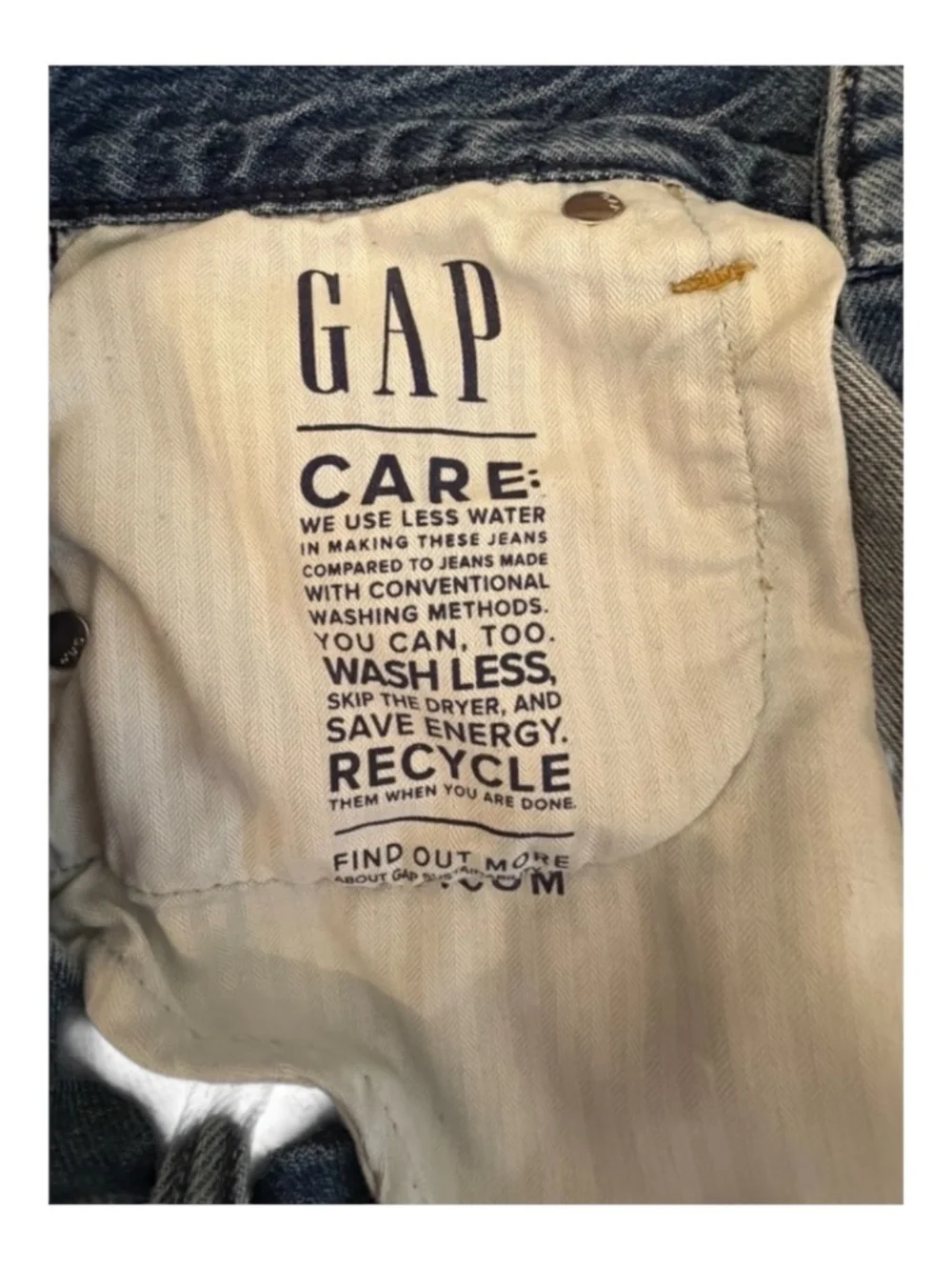 GAP 100% Cotton Hi Rise Horseshoe Jeans 27/4 Short Indigo Re-Posh Excel. Cond.